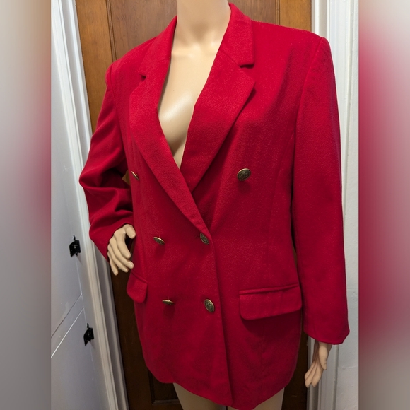 Saks Fifth Avenue Red Cashmere Blazer - Picture 1 of 14